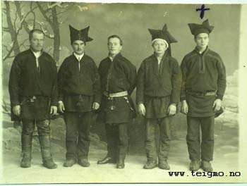 old postcard of relatives